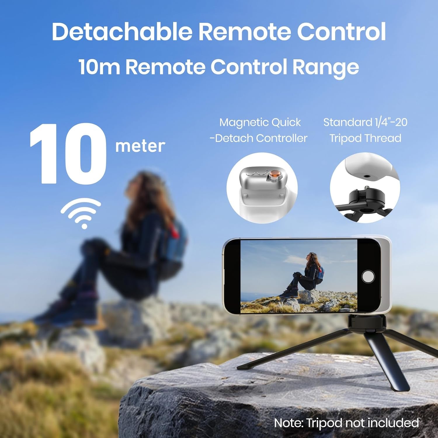 Magnetic Phone Camera Grip, Smartphone Shooting Holder Selfie Handle Snap with Wireless Shutter Button Remote for Iphone 16 15 14 13 12 Pro Max Android Cellphone Vlog Video Photography